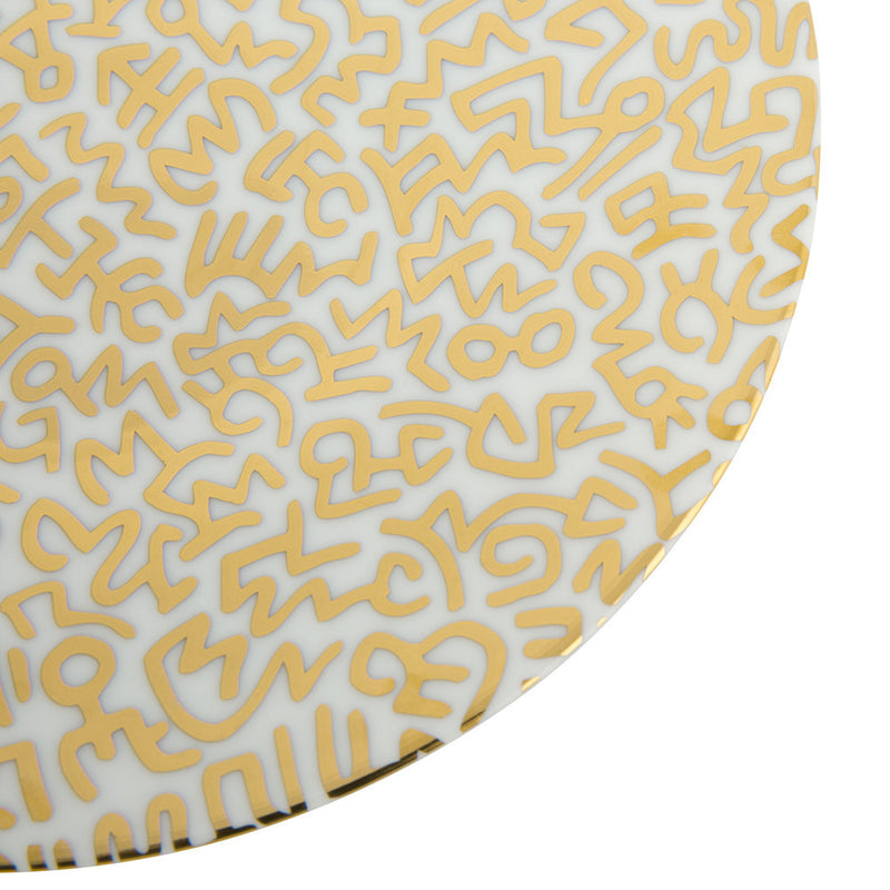 Keith Haring ”Gold Pattern” Porcelain Plate
