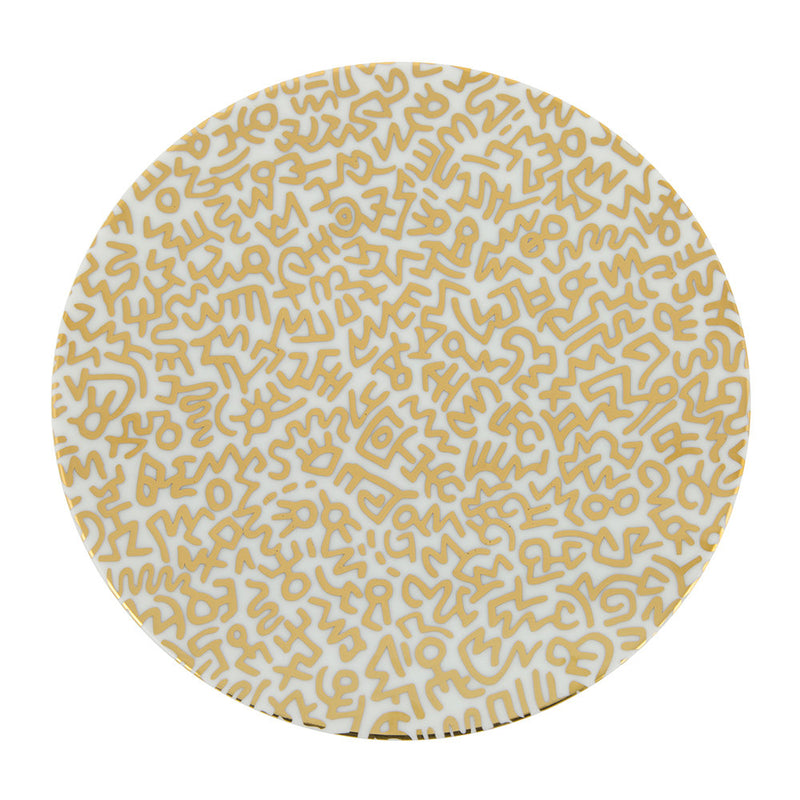 Keith Haring ”Gold Pattern” Porcelain Plate