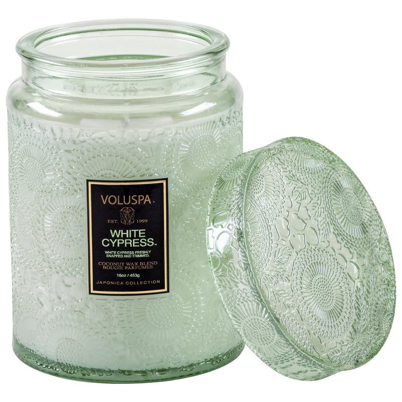 White Cypress 18 Oz Candle Jar