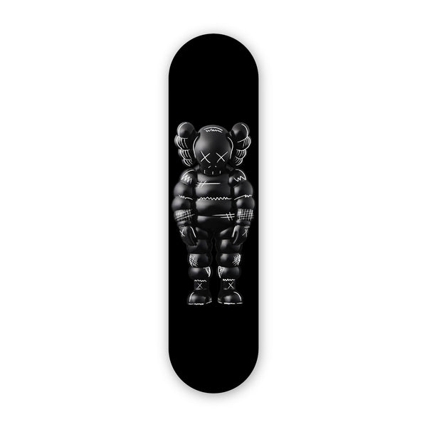 Kaws What Party Inspired Black Background- Acrylic Skate Wall Art