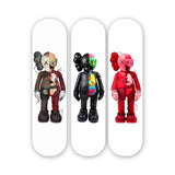 Multi Kaws Inspired Set of 3 - Acrylic Skate Wall Art